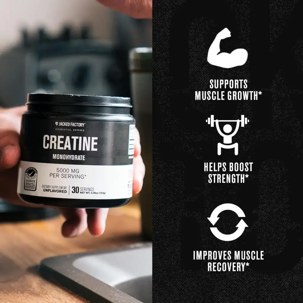 Jacked Factory Creatine Monohydrate Powder 150g - 5g Daily Creatine Supplement for Men — Powder