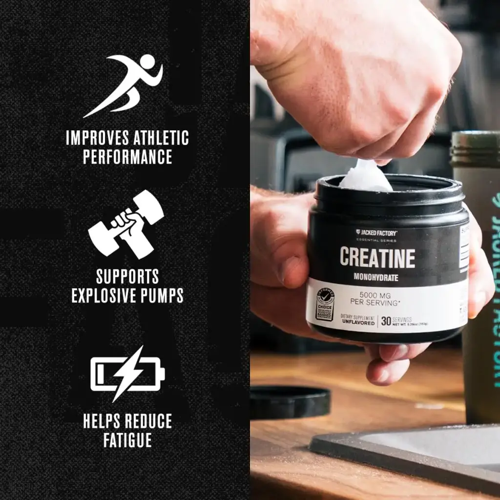 Jacked Factory Creatine Monohydrate Powder 150g - 5g Daily Creatine Supplement for Men — Unflavoured