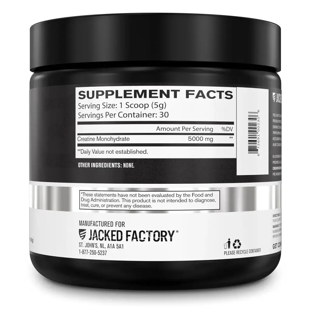 Jacked Factory Creatine Monohydrate Powder 150g - 5g Daily Creatine Supplement for Men — 150 g