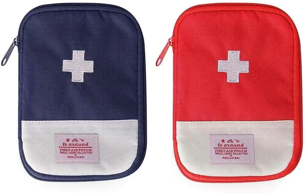 JIAKAI 2 Packs First Aid Bag Empty First Aid Pouch Mini Portable Medical Bag for Outdoor Camping Hiking Travel Emergency Multifunction Emergency Medicine Storage Bag-7x5 inch