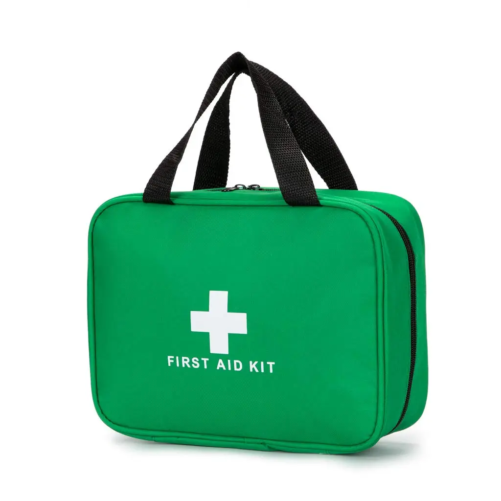 Jipemtra Red First Aid Bag Empty Travel Rescue Pouch First Responder Storage Compact Survival Medicine Bag for Car Home Office Kitchen Sport Outdoors (Green)