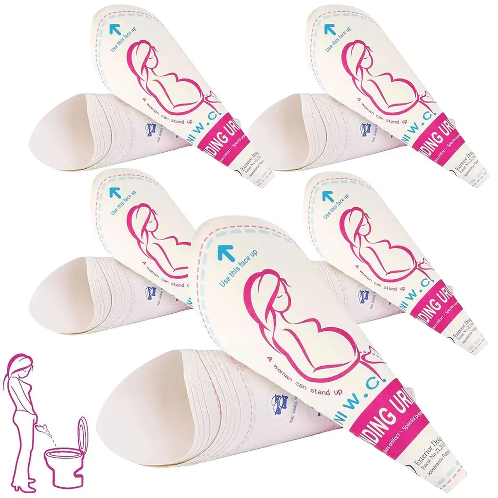 JIURUN Disposable Female Urination Device Pee Funnel for Women Portable Female Urinal Funnel to Standing Pee for Pregnant, Wounded, Travel, Camping, Outdoor Activities 50 PCS