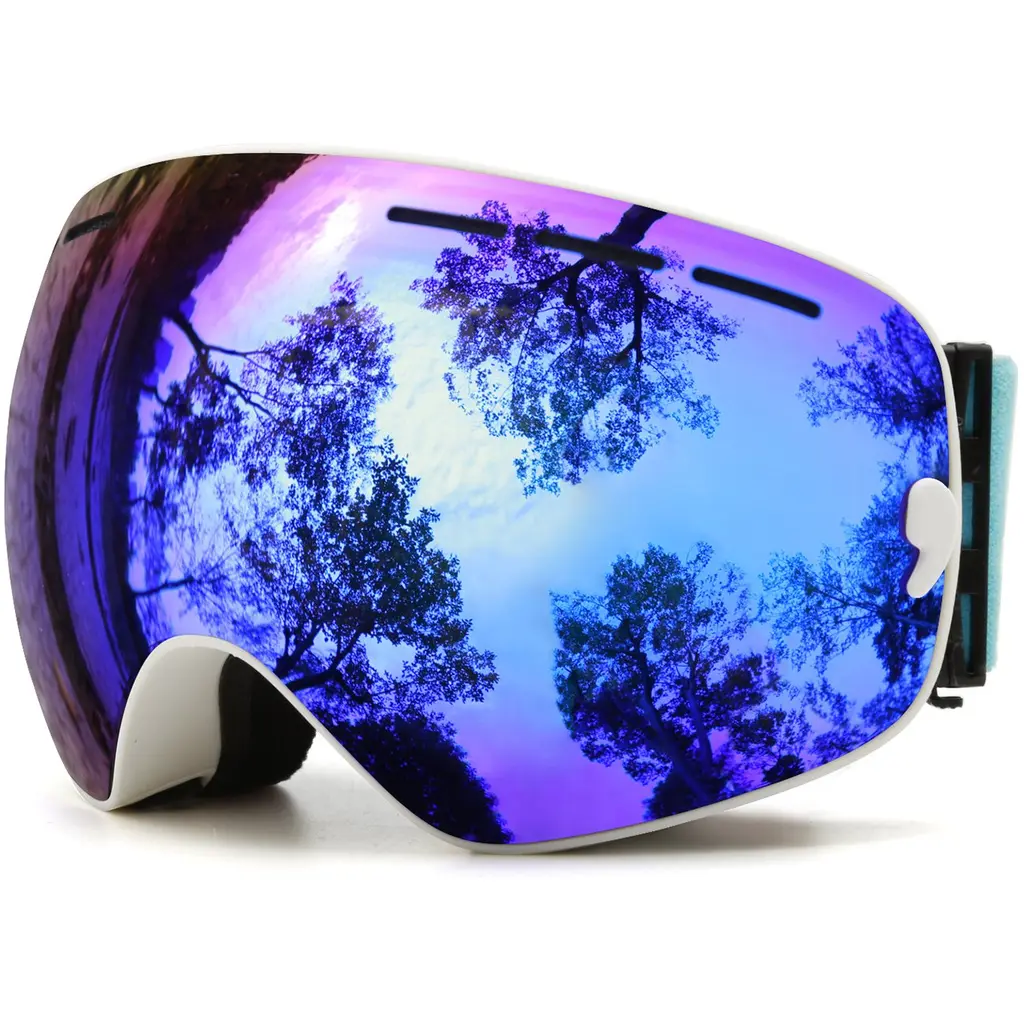 Juli Ski Goggles,Winter Snow Sports Snowboard Goggles with Anti-Fog Lens BNC White/Blue