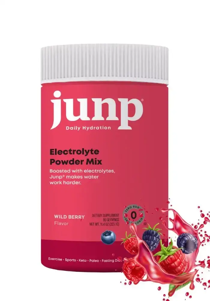JUNP Hydration Electrolyte Powder, Electrolytes Drink Mix Supplement, Zero Calories Sugar and Carbs, Kosher, Wild Berry Flavor, 90 Servings