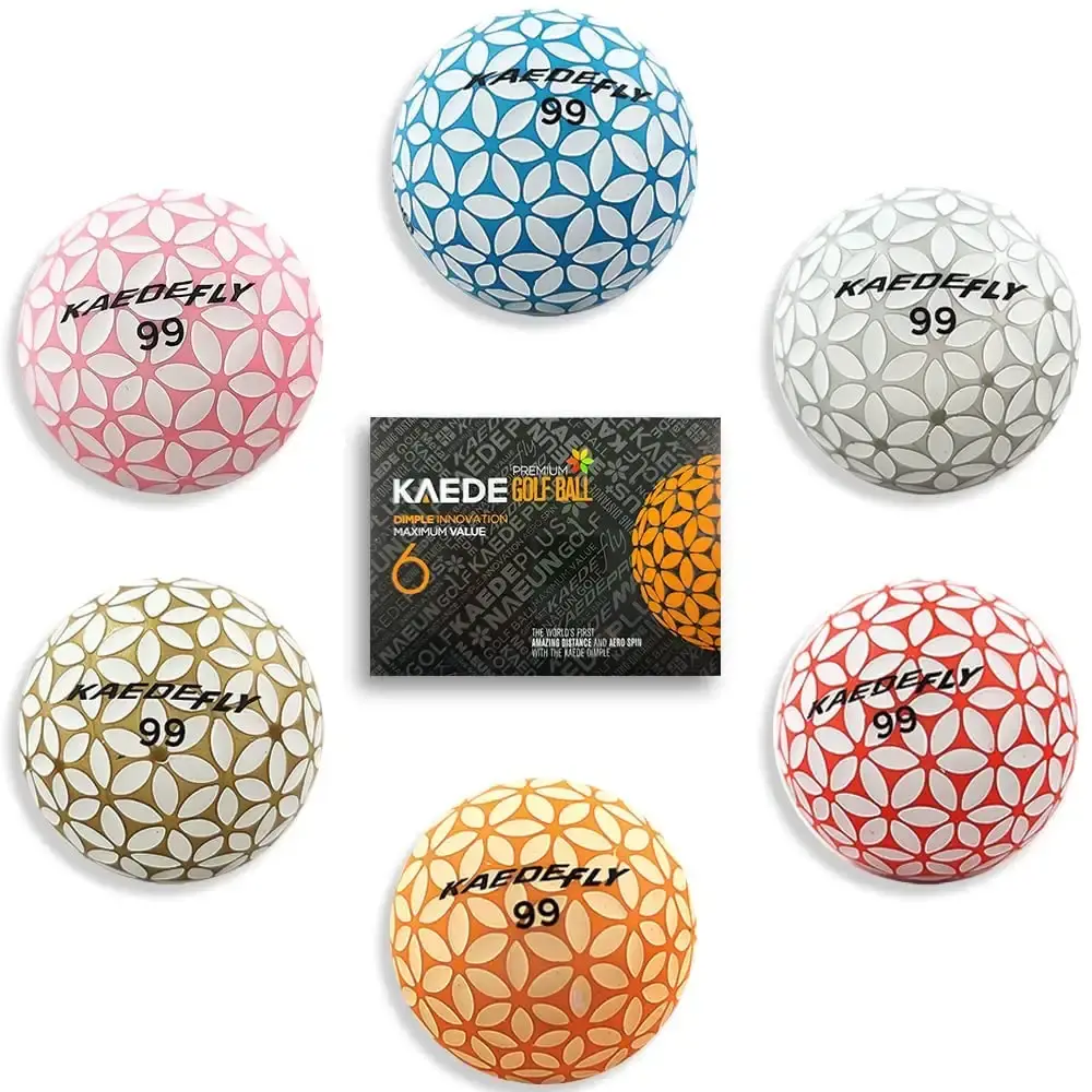 Kaede Fly Distance Golf Balls (Half Dozen) 2 Tone Colored 6 Balls — Kaede Fly