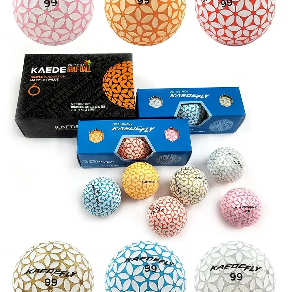 Kaede Fly Distance Golf Balls (Half Dozen) 2 Tone Colored 6 Balls — Kaede Fly
