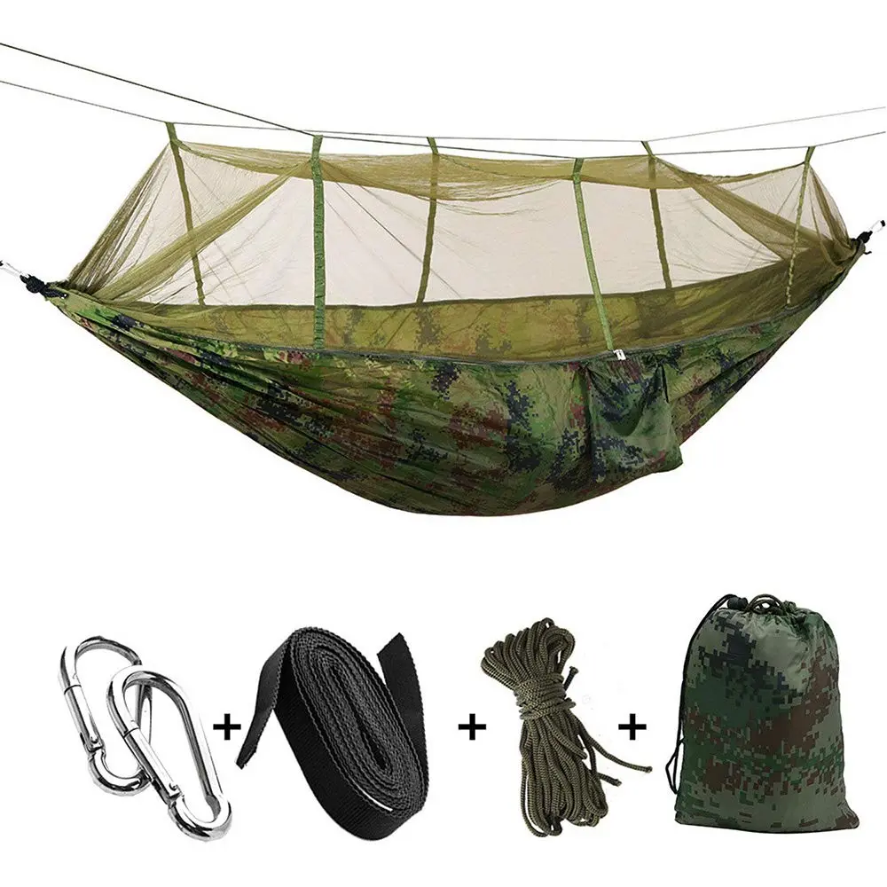 KEPEAK Camping Hammock with Net Netting Single & Double Tree Hammock Net Lightweight Nylon Portable Hammock for Backpacking Camping Travel Beach Yard Multi Color 2 person