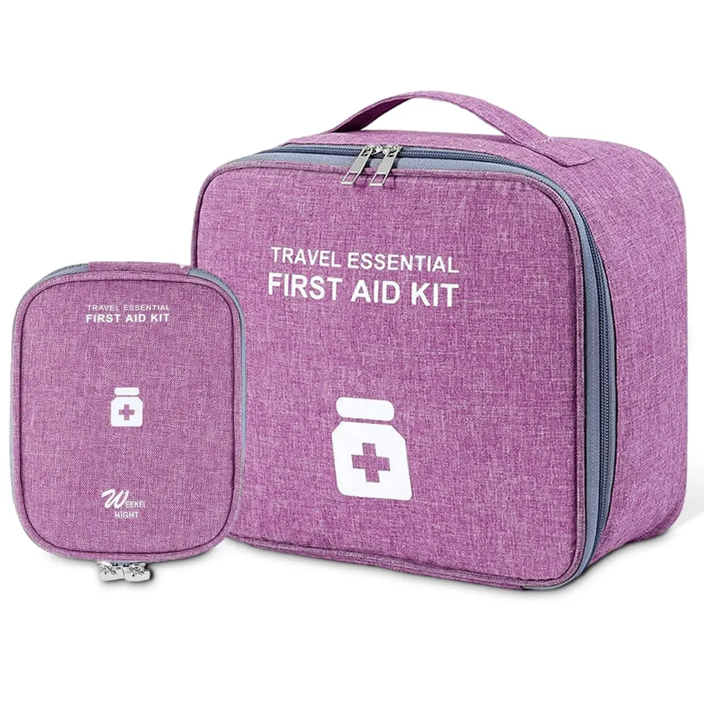 Keraneet 2 pieces of medication bag bag Set Trunab Bag Medicine Bag Pocket Pocket Medical Emergency Pocket For Home Office Outdoor - Lila