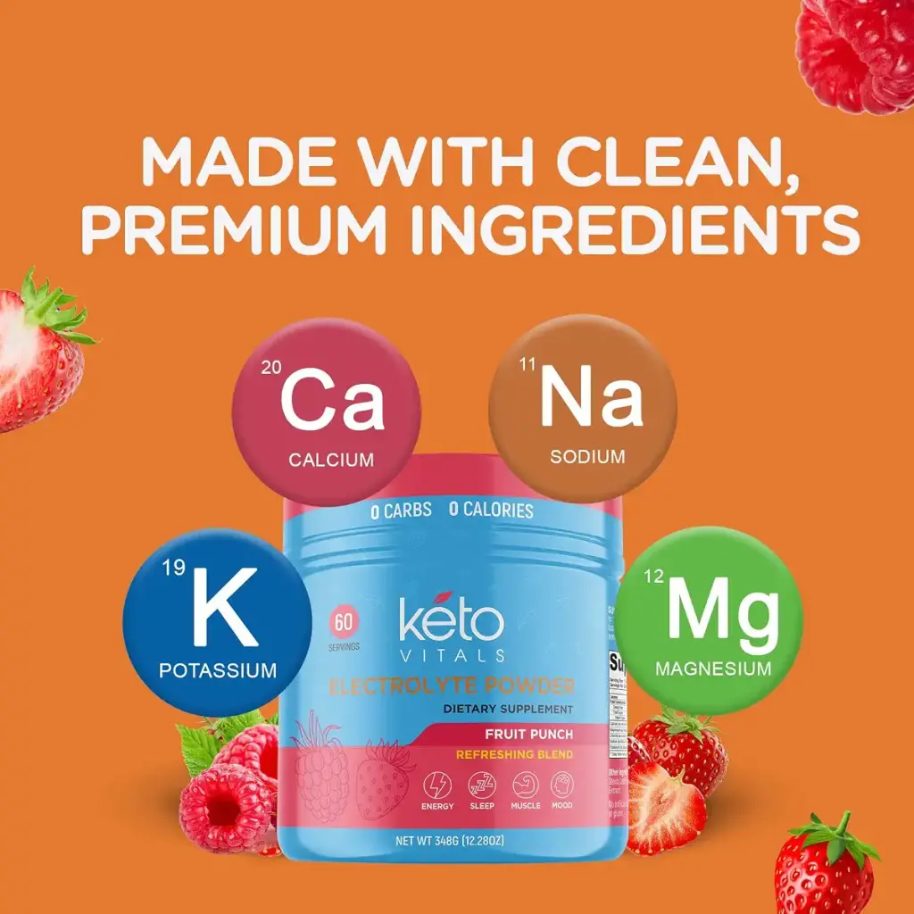 Keto Vitals Electrolyte Powder | Keto-Friendly Electrolytes with Potassium, Magnesium — Tropical
