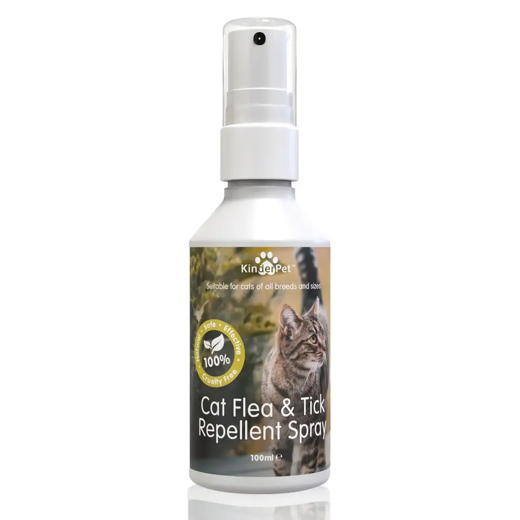 KinderPet Eco Cat Flea Treatment Tick Lice Mite Control Spray Kill Fleas And Eggs For The Home Safe Natural Effective Made in The UK 100ml