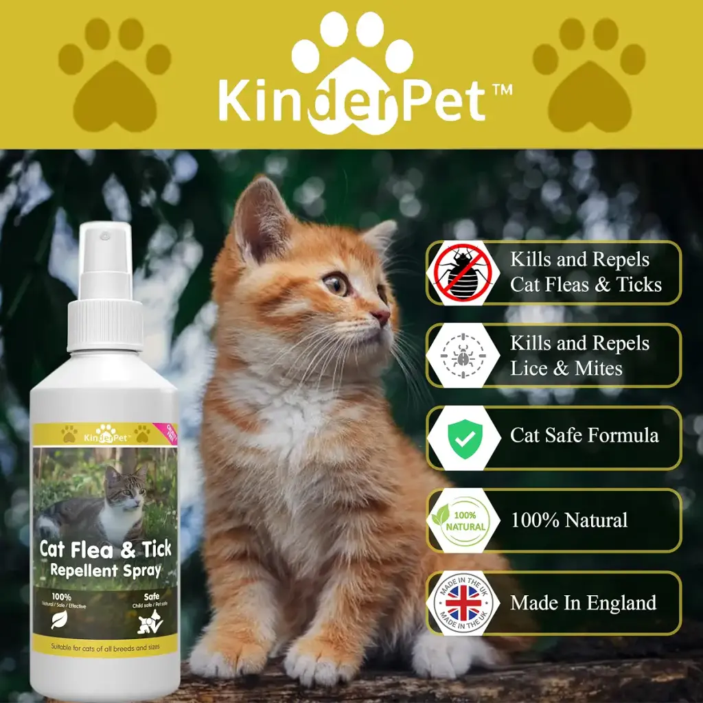 KinderPet Eco Friendly Cat Flea Treatment Big Value 250ml Tick Lice Mite Control Spray — KinderPet