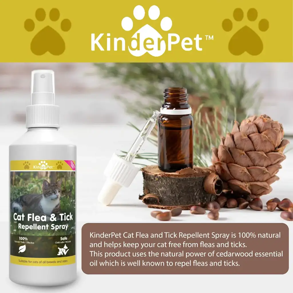 KinderPet Eco Friendly Cat Flea Treatment Big Value 250ml Tick Lice Mite Control Spray — Spray