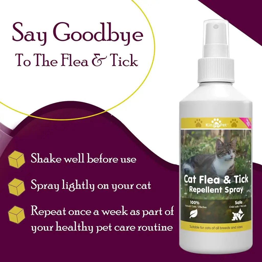KinderPet Eco Friendly Cat Flea Treatment Big Value 250ml Tick Lice Mite Control Spray — KinderPet
