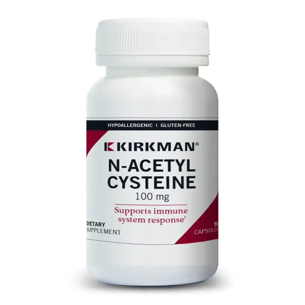 Kirkman NAC Supplement N-Acetyl Cysteine 100mg 90 Vegetarian Capsules Immune Support Supplement Antioxidant Promotes Glutathione Production Hypoallergenic Gluten & Casein Free