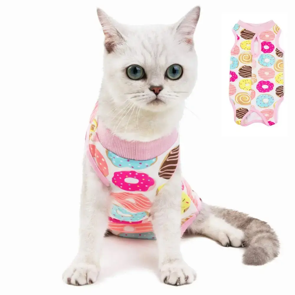 Kitipcoo Professional Surgery Recovery Suit for Cats Paste Cotton Breathable Surgery Suits for Abdominal Wounds and Skin