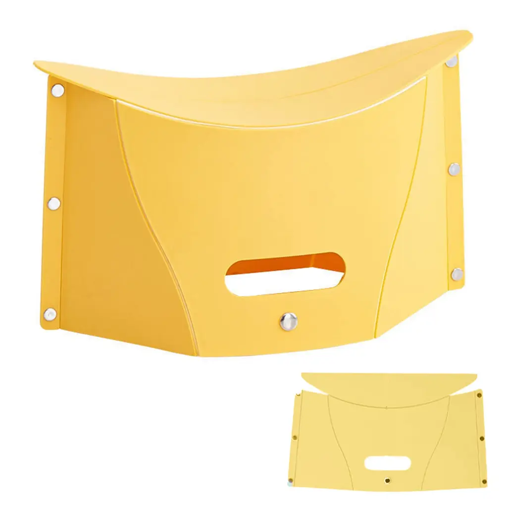 koofull Folding Portable Camping Hiking Stool, Lightweight Collapsable Foldable Chair for Travel Gathering BBQ Subway Backpacking Outdoor Squatty Potty Ultralight Mini (Yellow)