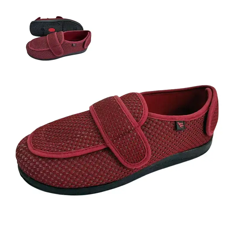 KUMUROET Diabetic Walking Shoes Adjustable Widened Shoes for Edema Wide Feet with High Instep for Comfortable Walking Suitable for Hallux Valgus Foot Hypertrophy Arthritis Red Red 7.5 Women