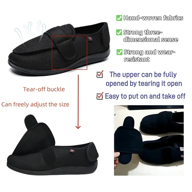 KUMUROET Diabetic Walking Shoes Adjustable Widened Shoes for Edema Wide Feet with High — Body Support
