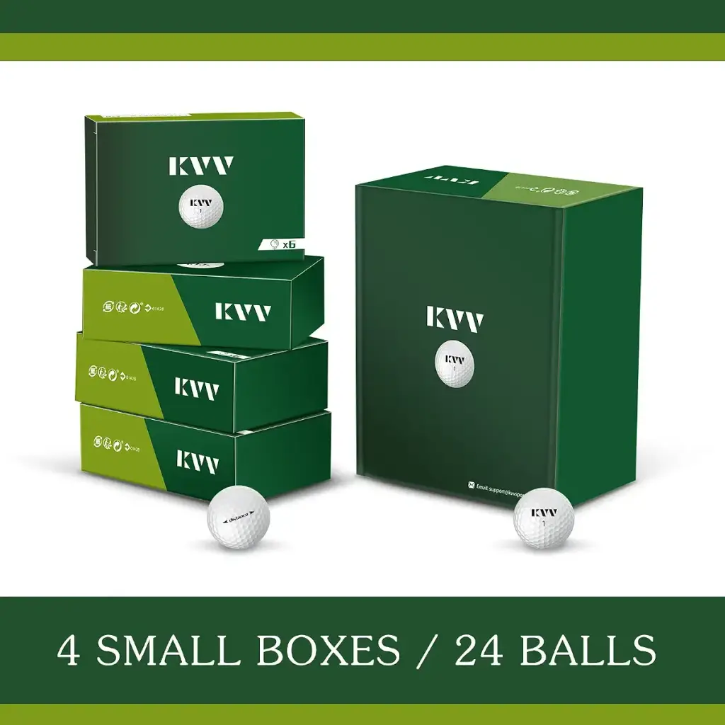 KVV High Performance Distance Golf Balls Less Ball Spin and Maximizes Distance 6 ball pack — KVV