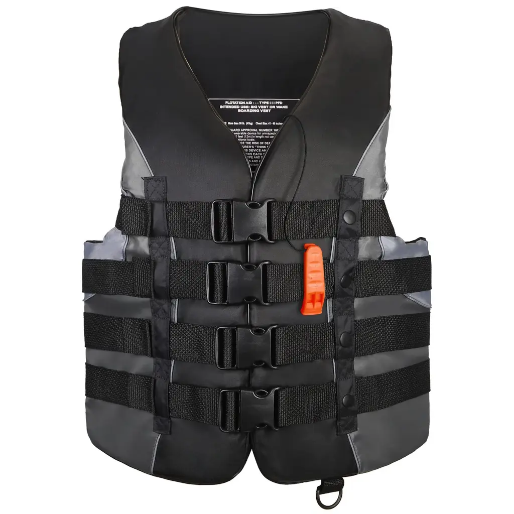 Leader Accessories Adult Universal USCG Approved Vest Black X-Large