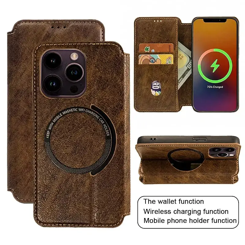 lefeda Leather Case for Iphone 14Pro Max/14 Pro/14 Plus/14 Flip Wallet Cover with Card — lefeda