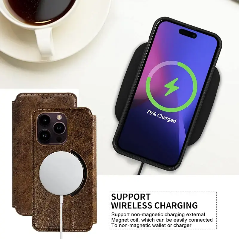lefeda Leather Case for Iphone 14Pro Max/14 Pro/14 Plus/14 Flip Wallet Cover with Card — lefeda