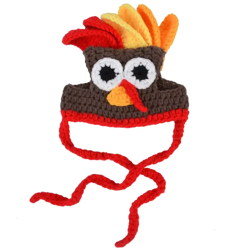 Legendog Cat Costume Turkey Hat Halloween Thanksgiving Party Handmade Crochet Pet Turkey — Legendog