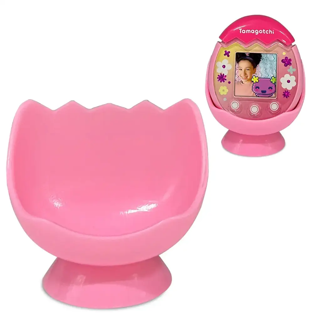 Leo Tube Desktop Dock Cradle Stand for Tamagotchi Pix Interactive Pet Machine with Camera Holder Stand Compatible with New Tamagotchi Pix Electronic Pet Accessory (Only Holder Stand) (Pink)