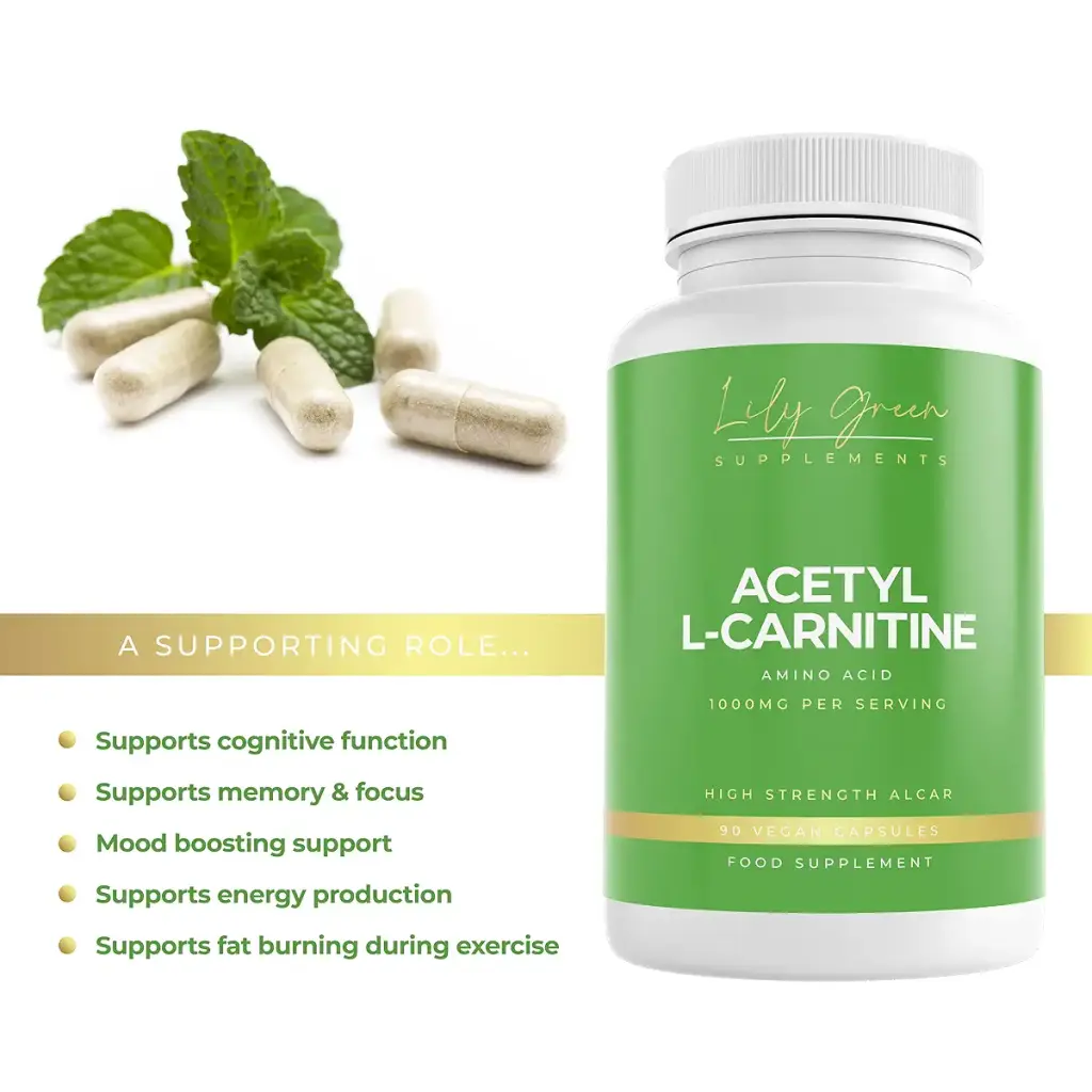 Lily Green | Acetyl L-Carnitine 1000mg per Serving | 90 Vegan Capsules | High Strength — Sports Nutrition