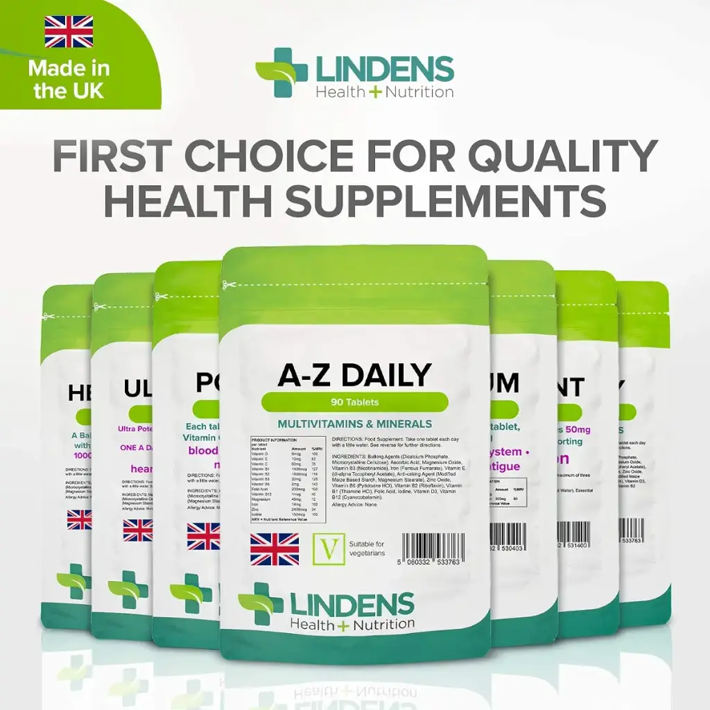 Lindens Multivitamin A-Z Daily Tablets - 90 Pack UK Made Perfect Vitamin & Mineral — pack of 90