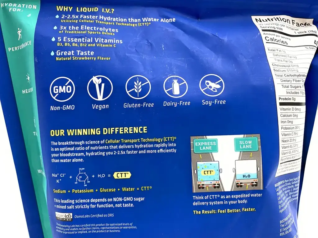 Liquid I.V. Hydration Multiplier, Electrolyte Powder, Easy Open Packets, Supplement Drink — Strawberry
