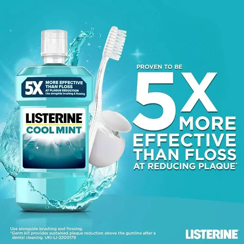 Listerine Essentials Cool Mint Mouthwash 250ml (Pack of 2) 250 ml (Pack of 2) — Mint