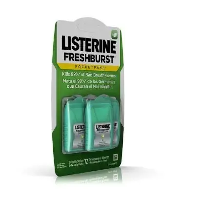 Listerine Pocketpaks Fresh Burst Breath Strips - 3 Pack of 24 strips (total 72 strips) by — Listerine