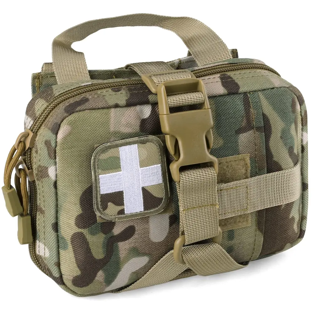LIVANS Tactical EMT Pouch, Rip Away Molle Medical Pouches IFAK Tear-Away First Aid Kit Emergency Survival Bag for Travel Outdoor Hiking CP Camo