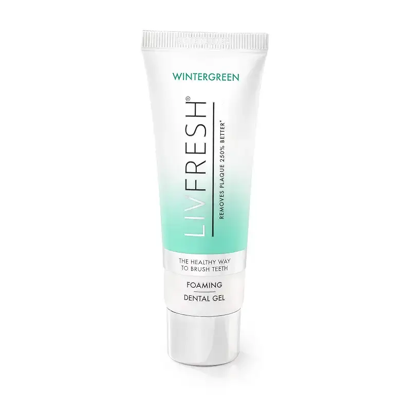 LIVFRESH Dental Gel by Livionex (Formerly Livionex Dental Gel) - Clinically Proven to Remove Plaque 250% Better (Foaming + Wintergreen + Blue Gel) Wintermint