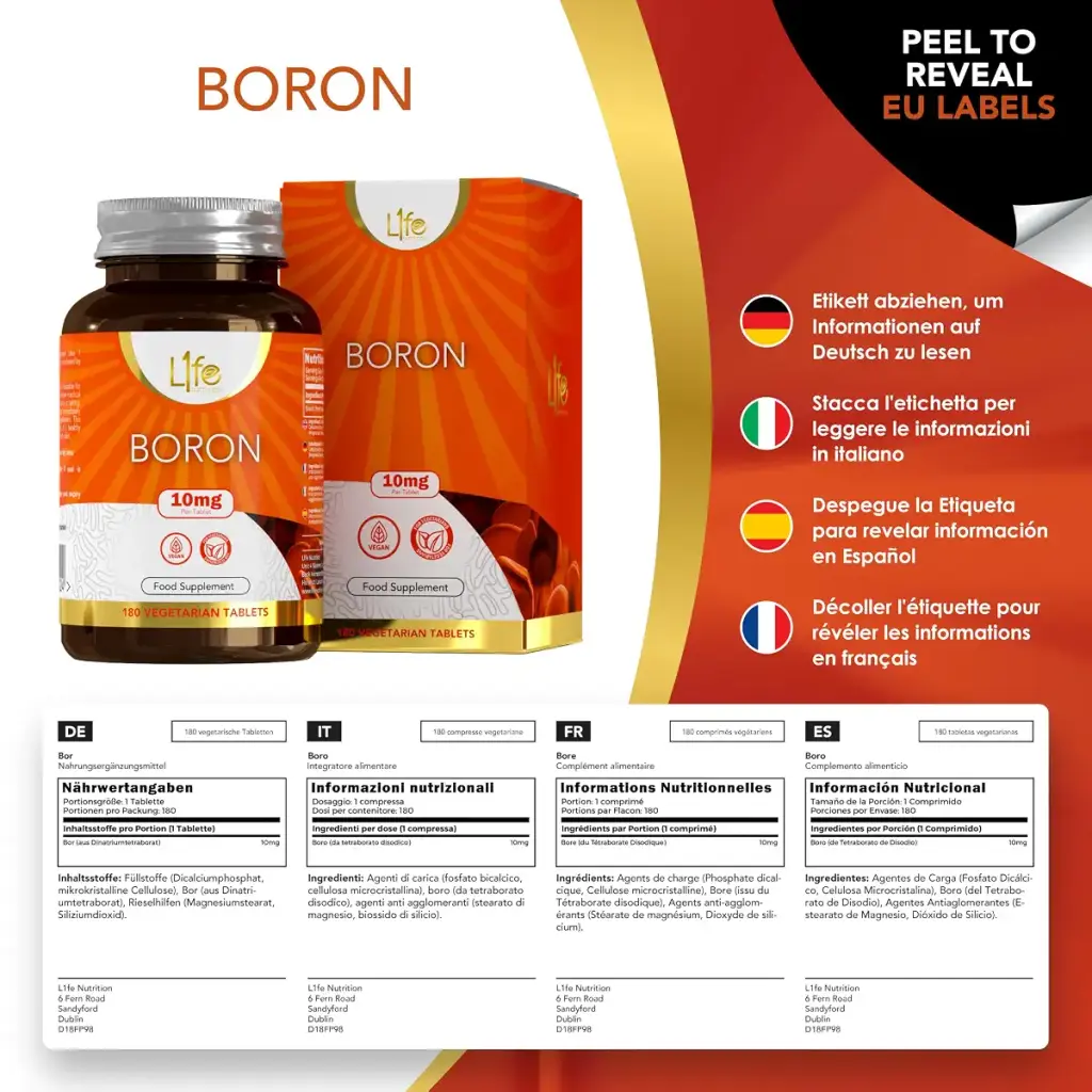 Ln bor |180 high -dose vegan bortaries - 10mg boron per tablet |Genetic engineering — Vitamins