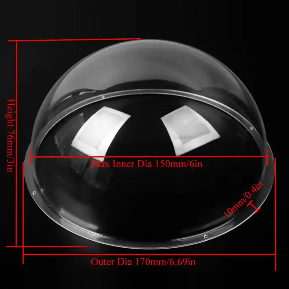 LOTOWELZON 6inch Acrylic Clear Transparent Camera Dome Cover Security Camera Housing Pet — LOTOWELZON