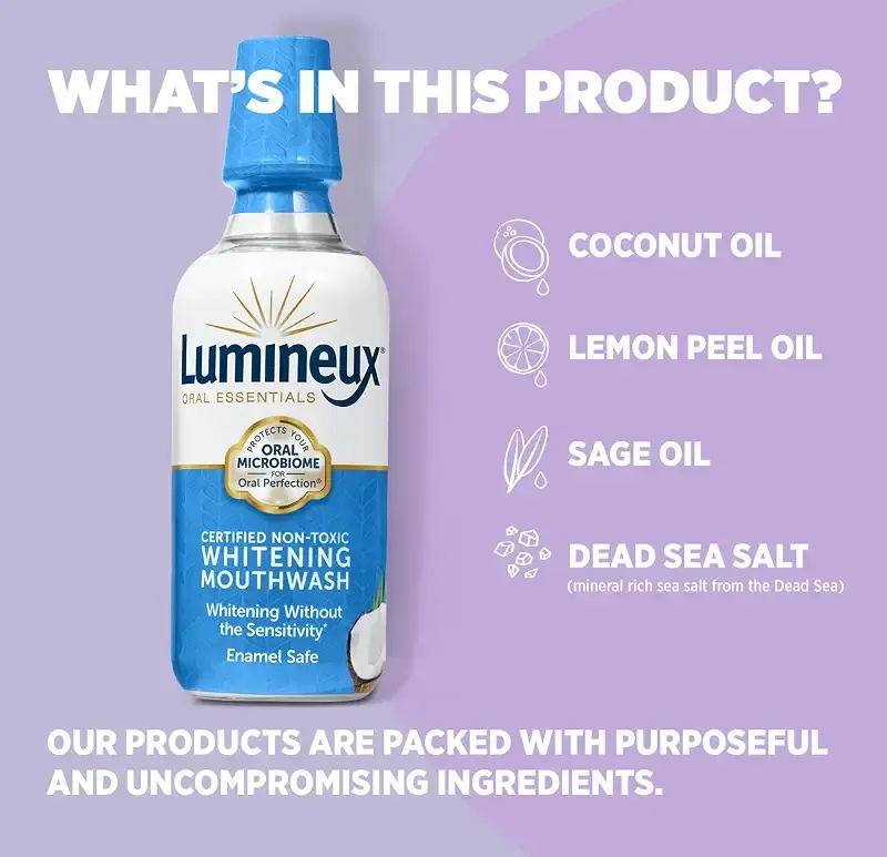 Lumineux Teeth Whitening Mouthwash 16 Oz. - Enamel Safe - Whitening Without the Harm — Oral Care