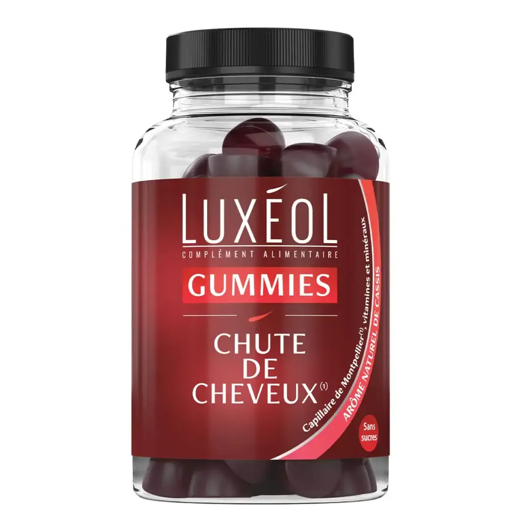 LUX OL - Hair Loss Gummies - Food Supplement - Helps Prevent Hair Loss - Natural Orange & Mandarin Flavors - Sugar Free - Made in France - 1 Month Program - 60 Gummies