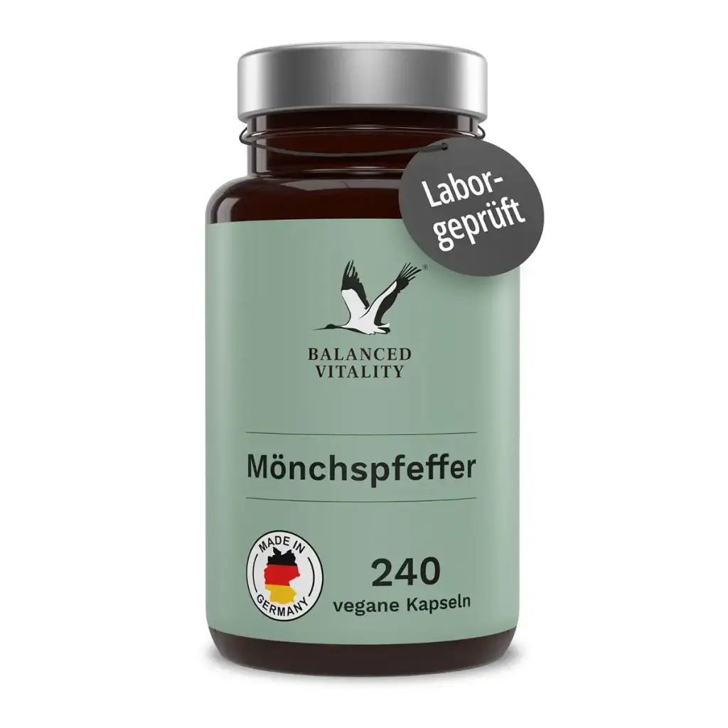 M nchspepfer - 10 mg monk pepper per dose - 240 vegan capsules for 8 months - 4: 1 extract from original Vitex Agnus Castus - laboratory test - Made in Germany - Balanced Vitality
