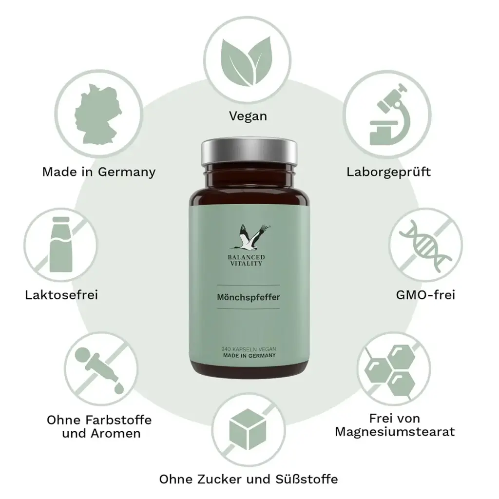 M nchspepfer - 10 mg monk pepper per dose - 240 vegan capsules for 8 months - 4: 1 — 10 mg