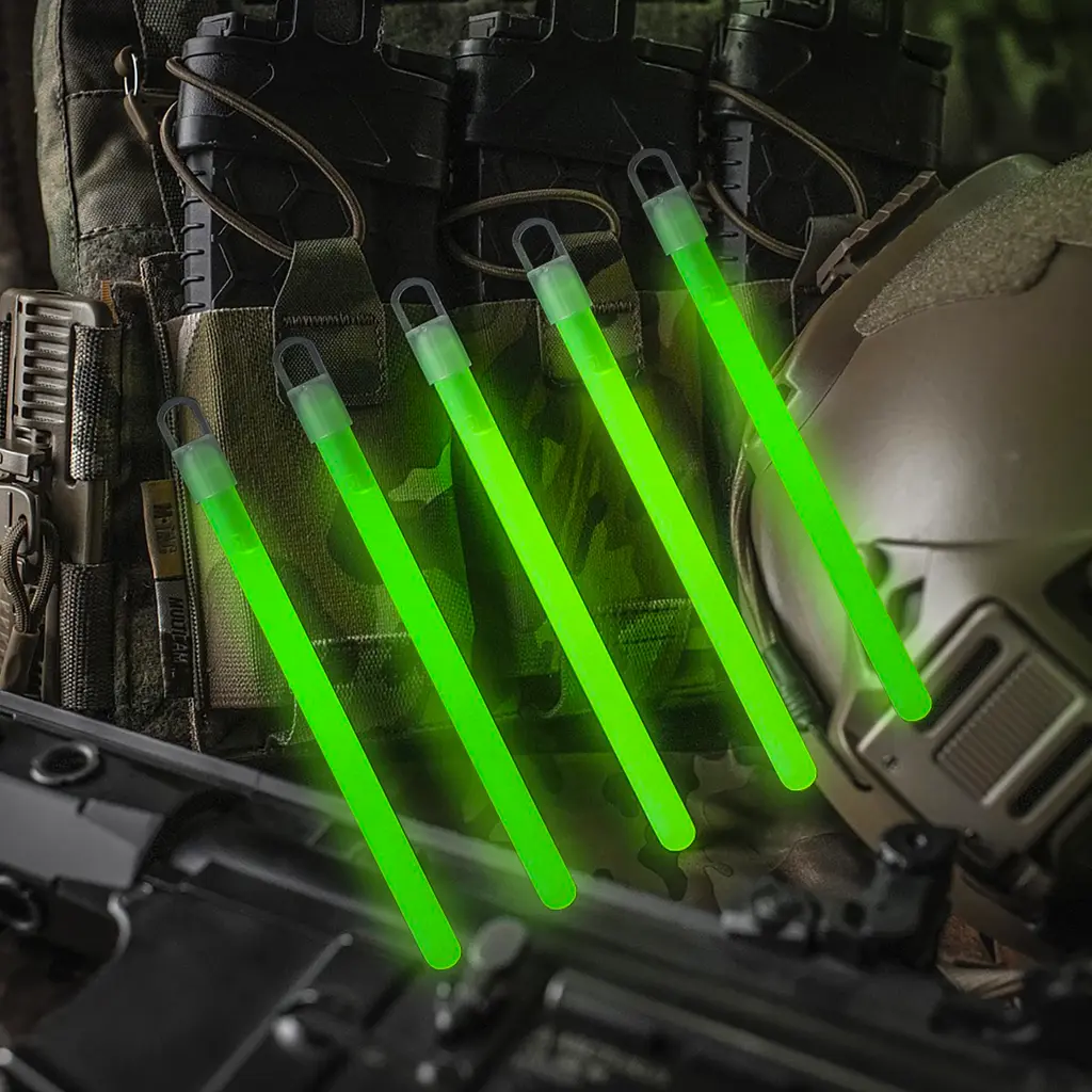 M-Tac Bright Glow Sticks 6 inch - 24 Hours Duration - Emergency Chem Light Sticks - 5 Pack Green