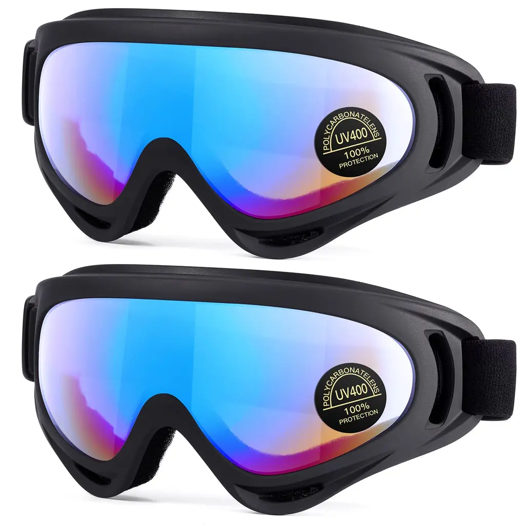 MAMBAOUT 2-Pack Snow Ski Goggles Snowboard Goggles for Men Women Youth Kids Boys or Girls 01.multicolor Lenses 2
