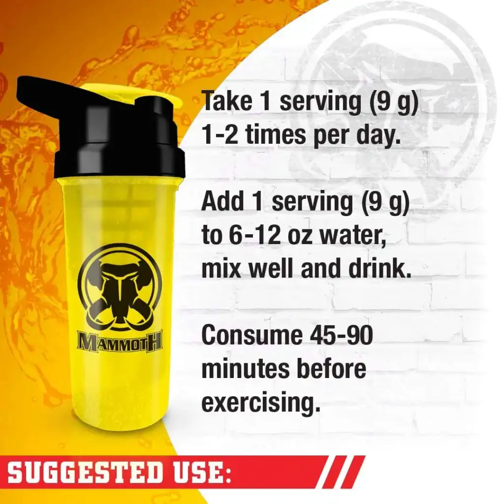MAMMOTH PUMP Pre Workout Powder Superior Muscle Pumps Increase Strength & Endurance — Sports Nutrition