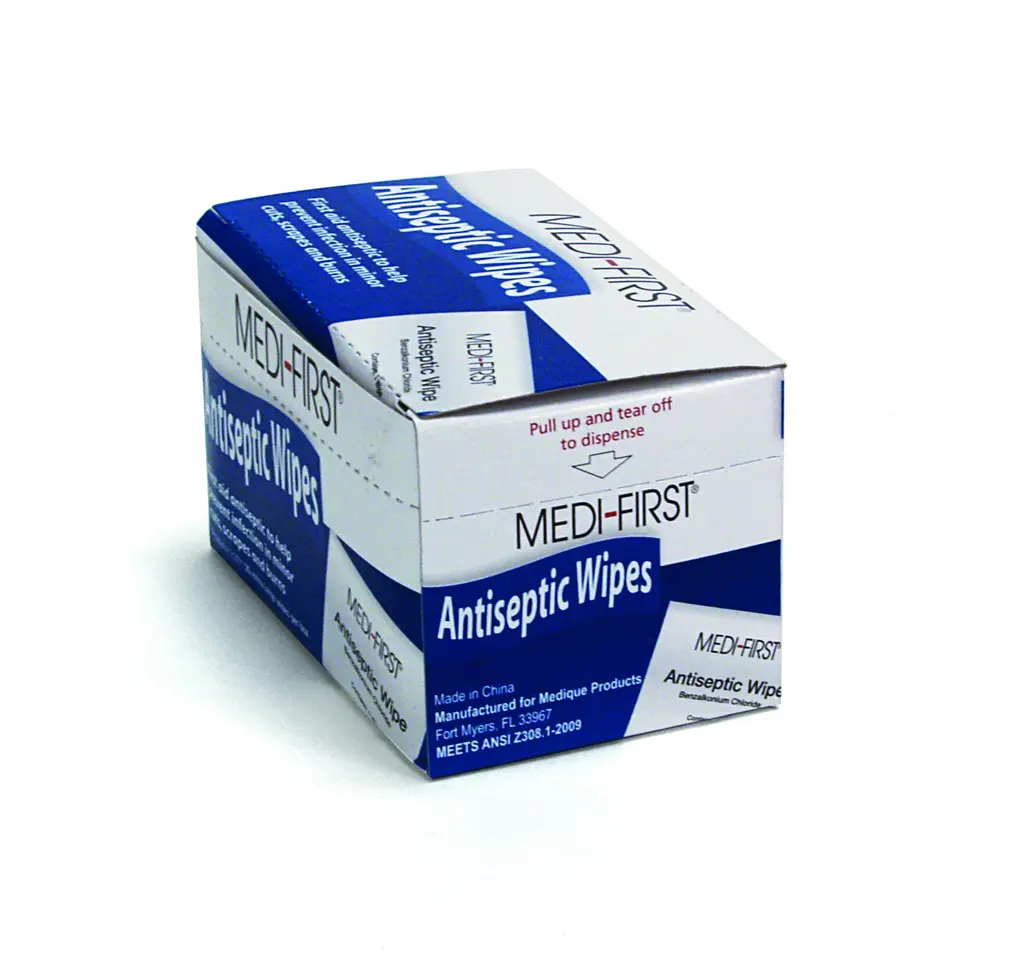 Medique Medi-First Antiseptic Wipes, Benzalkonium Chloride Cleansing Towelettes, 20 Pack - 21471 20 Wipes Wipes