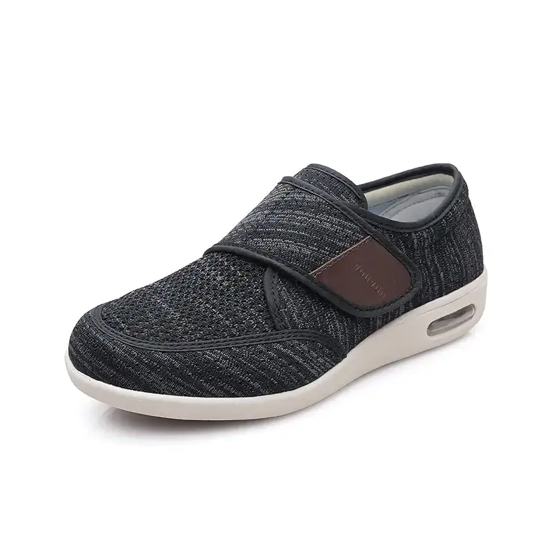 Mens Diabetic Shoes Extra Wide Widths Walking Edema Sneakers Adjustable Strap Easy On/Off for Support Swollen Feet 12.5 Dark Gray