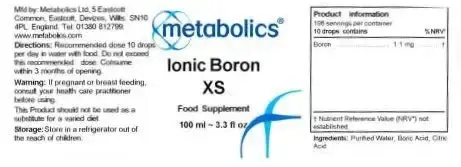 Metabolics Ionic Boron Liquid | Extra Strong | 100ml Bottle | Trace Mineral Liquid — Metabolics