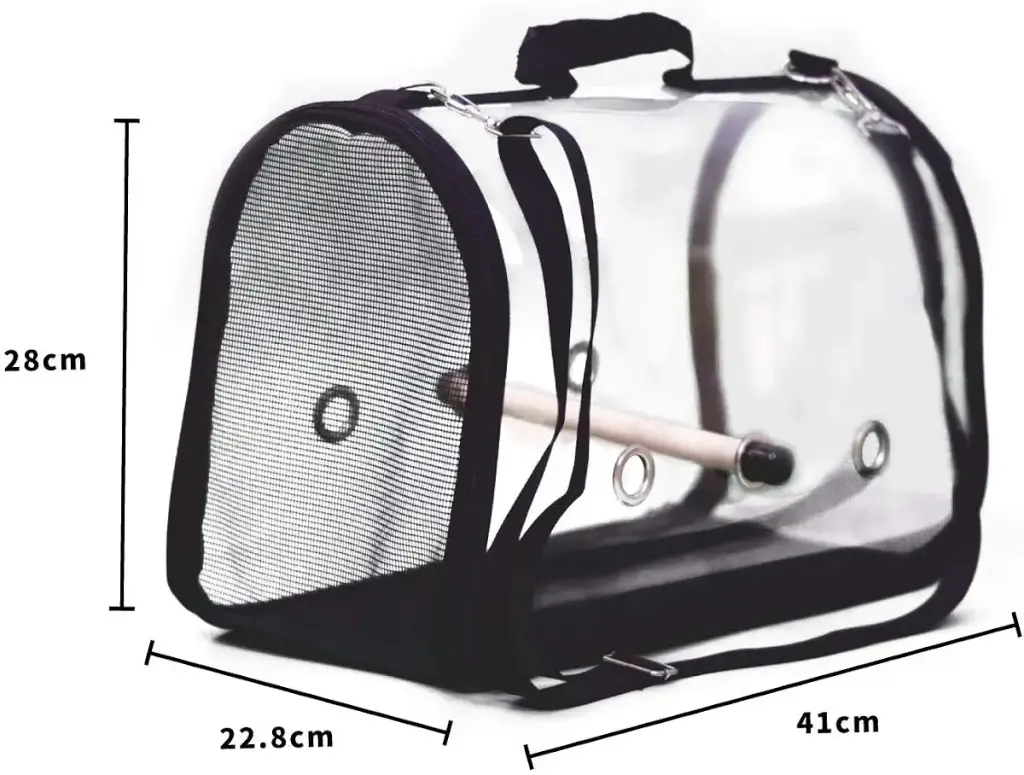 Mildair Lightweight Bird Carrier Bird Travel Cage PVC Transparent Breathable Parrot — Mildair