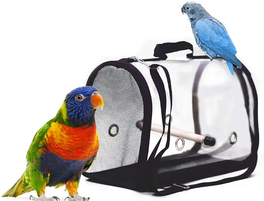 Mildair Lightweight Bird Carrier Bird Travel Cage PVC Transparent Breathable Parrot — Pet
