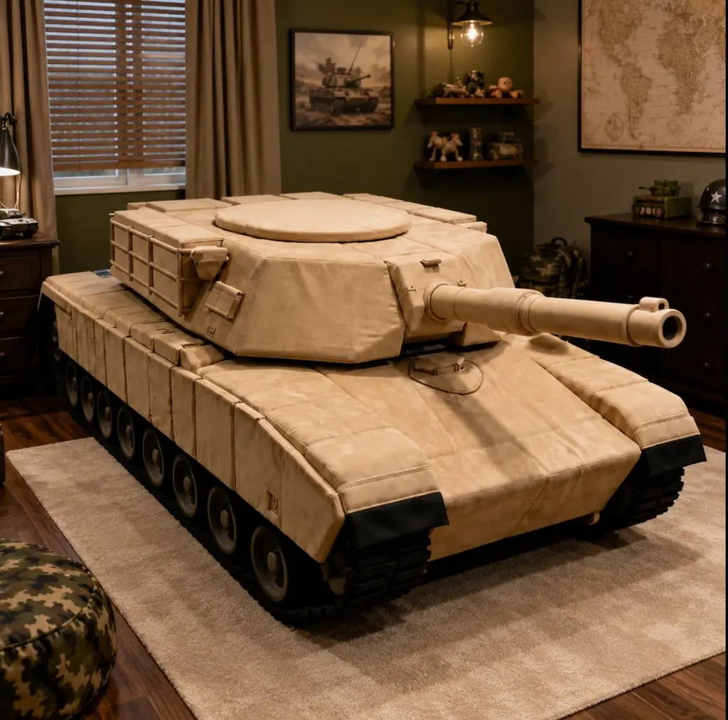 MilitaryBeds upholstered vehicle bed, Tank body style